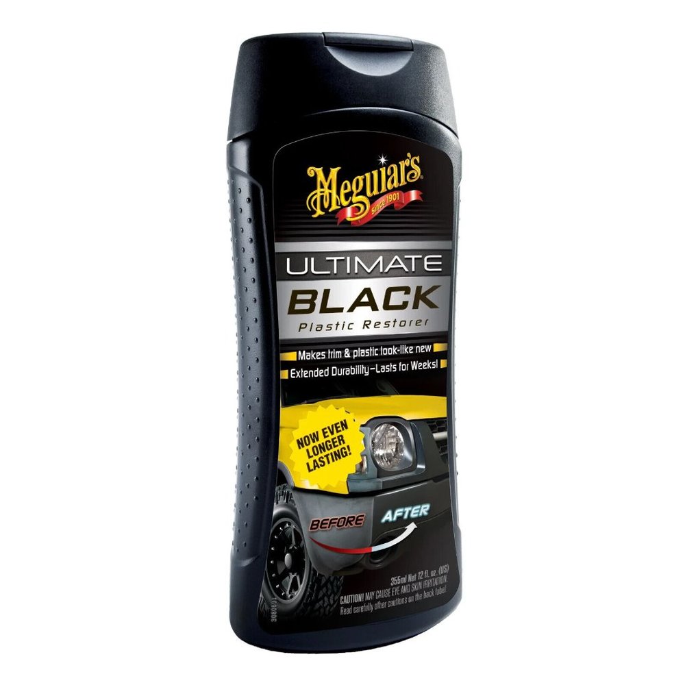 Meguiar’s Ultimate Black Plastic Restorer White Liquid Restores Car Shine